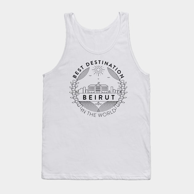 Beirut Minimal Badge Design Tank Top by kursatunsal